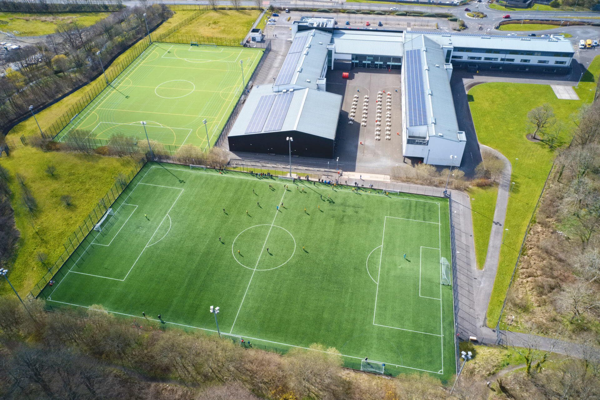 Leisure - Football pitch and sports centre aerial view in Helensburgh