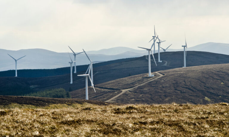 Wind turbines providing a sustainable source of energy - Viking Wind Farm