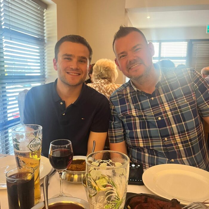 Joe and Ian out for a meal