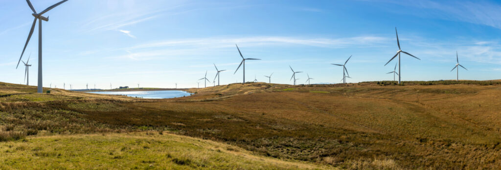 Whitelee Windfarm, representing Scotland's huge renewable energy industry