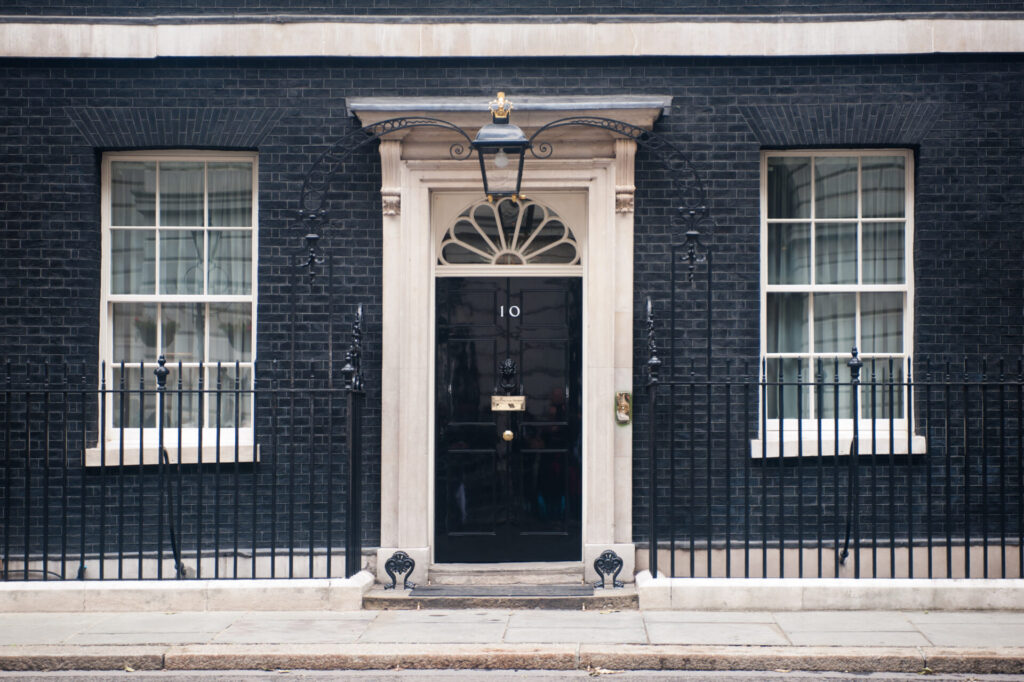 front door of 10 downing street, representing the Chancellor's spending review and what it means for UK businesses