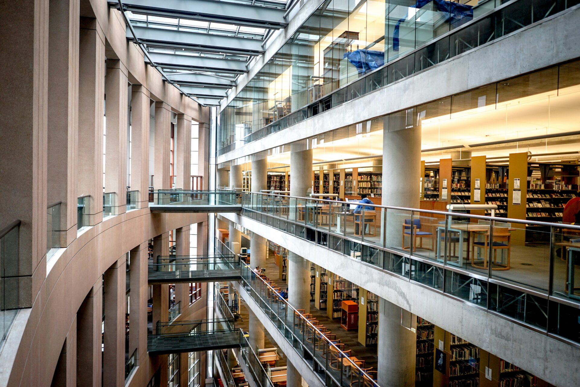 interior of large library representing energy management for public sector