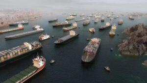 cargo vessels in the strait of hormuz