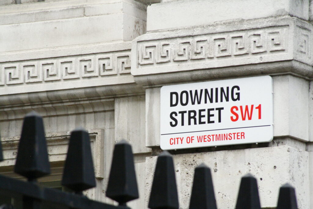 downing street sign representing andy burnham first week in office