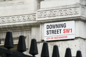 downing street sign representing andy burnham first week in office