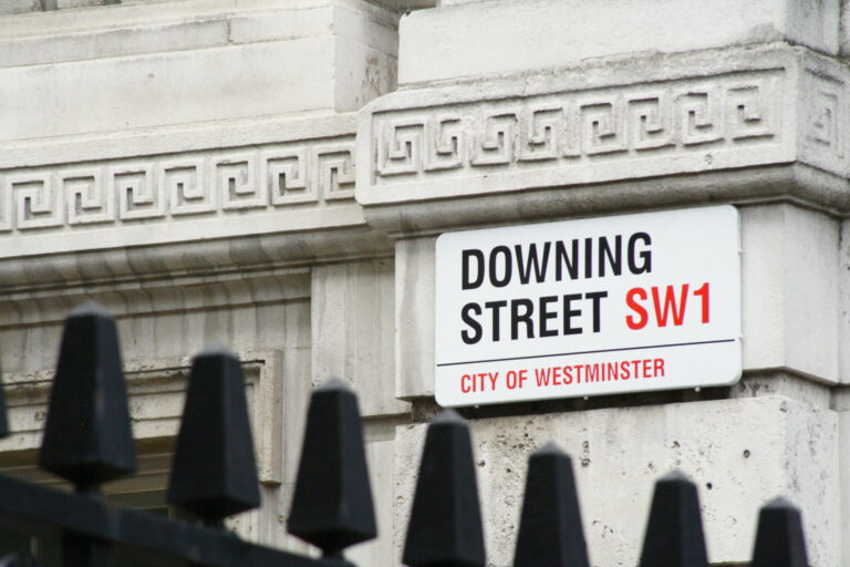downing street sign representing andy burnham first week in office