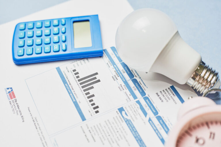 close up of business energy bill